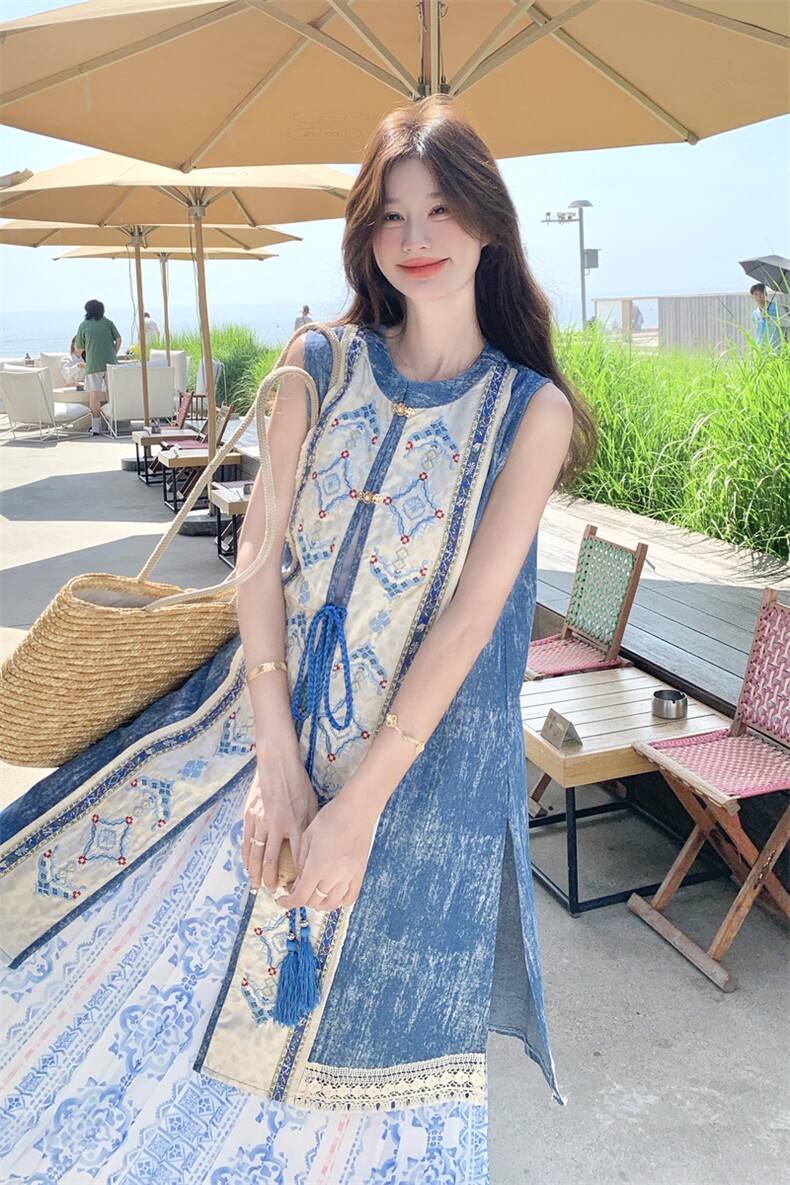 夏装大量现货！度假风牛仔风两件套2C133-8960P185K258,女装套装/套裙,2C133