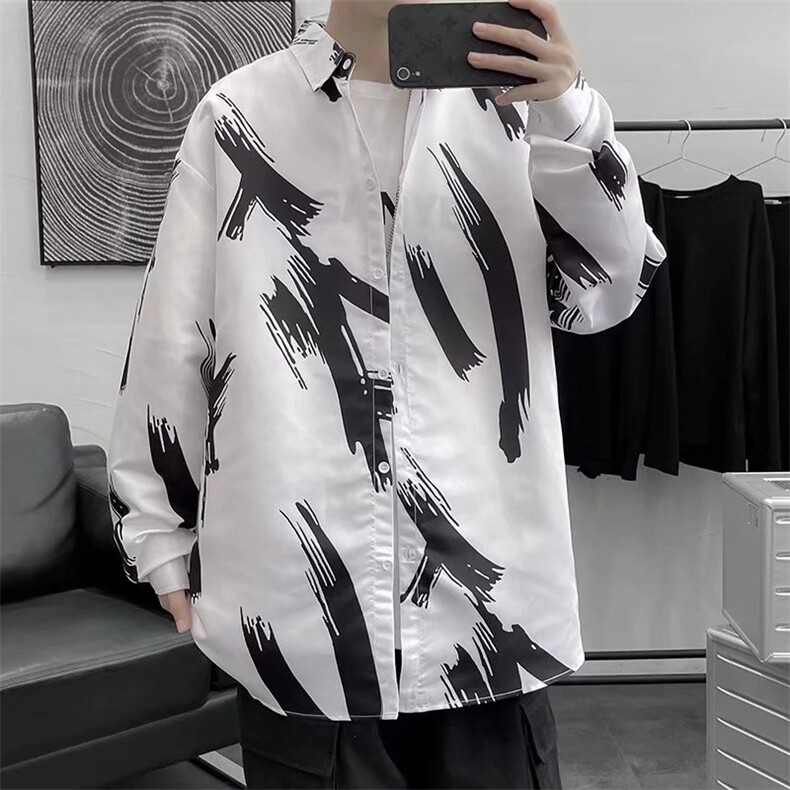长袖衬衫春款男港风潮流SY104P28,男装衬衫,星座1116-2