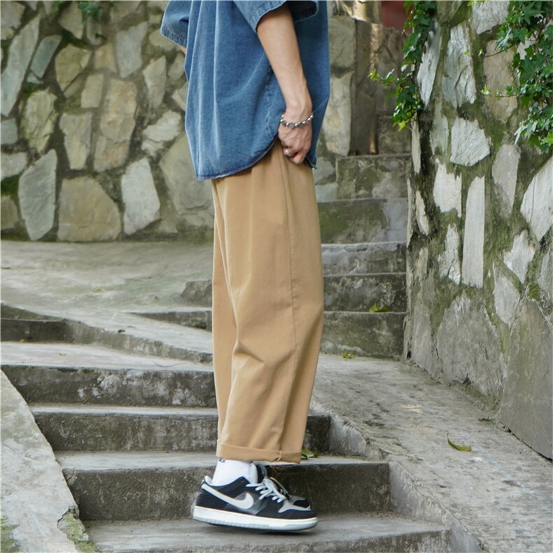 纯色直筒工装裤潮牌宽松百搭休闲裤A338-1K600P40控58,男装工装外套,电商D325