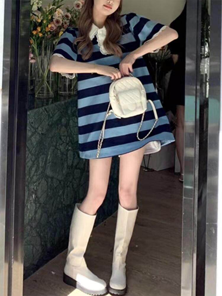 Polo学院风连衣裙现货，女装连衣裙，XTZ style