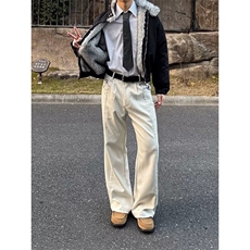 花卉口袋打褶立体裁剪男士春秋季新款休闲百搭工装裤直筒长裤，男装工装外套，星座410-6（原星座1304-1）