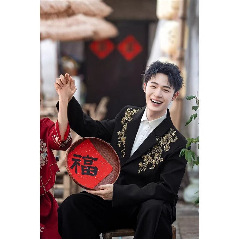 网络图现货重工立体亮片绣花轻奢时尚宽松气质西装JXZ33-P75,男装西服套装,星座715-7
