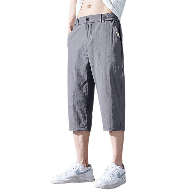 冰丝七分裤子男夏季薄款宽松大码休闲西装短裤潮流百搭K618-P35,男装牛仔裤,星座610（原A335）