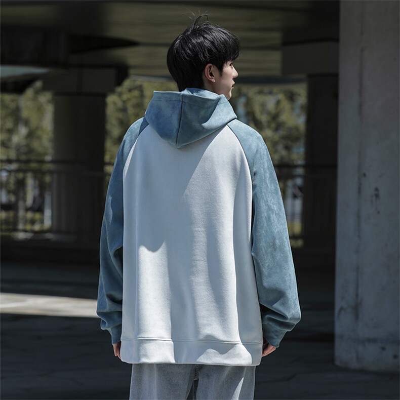 M-6XL380克秋季新款大码插色连帽套头卫衣109-W23617-P55,男装卫衣,星座109