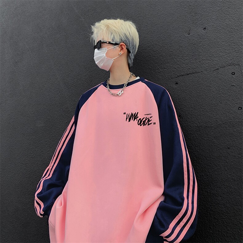 抖音得物供货提供视频秋冬重磅美式宽松织带圆领卫衣0754,男装卫衣,电商A486