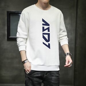 圆领卫衣男宽松ins外套情侣装潮流百搭运动上衣2021春秋季DF111T,白色运动搭配什么图片