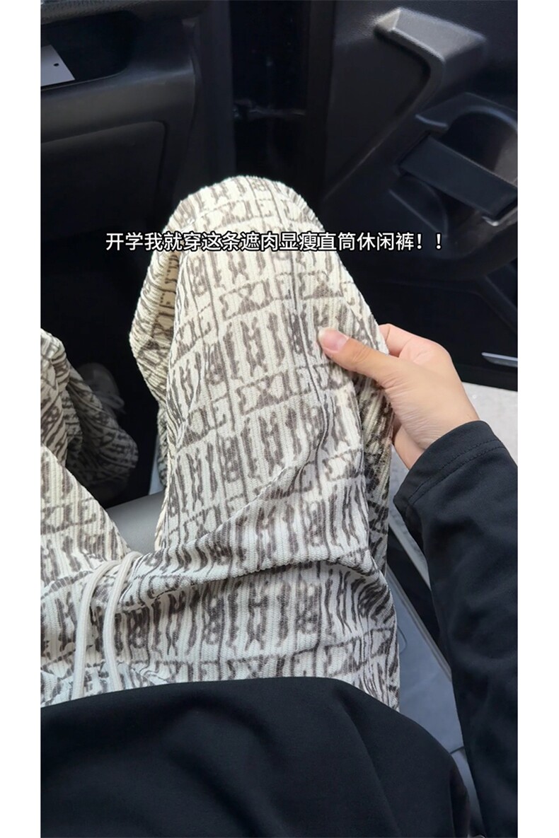 日系直筒灯芯绒卫裤潮牌宽松阔腿休闲长裤情侣5Q2100-TP3059,男装休闲裤,电商A102