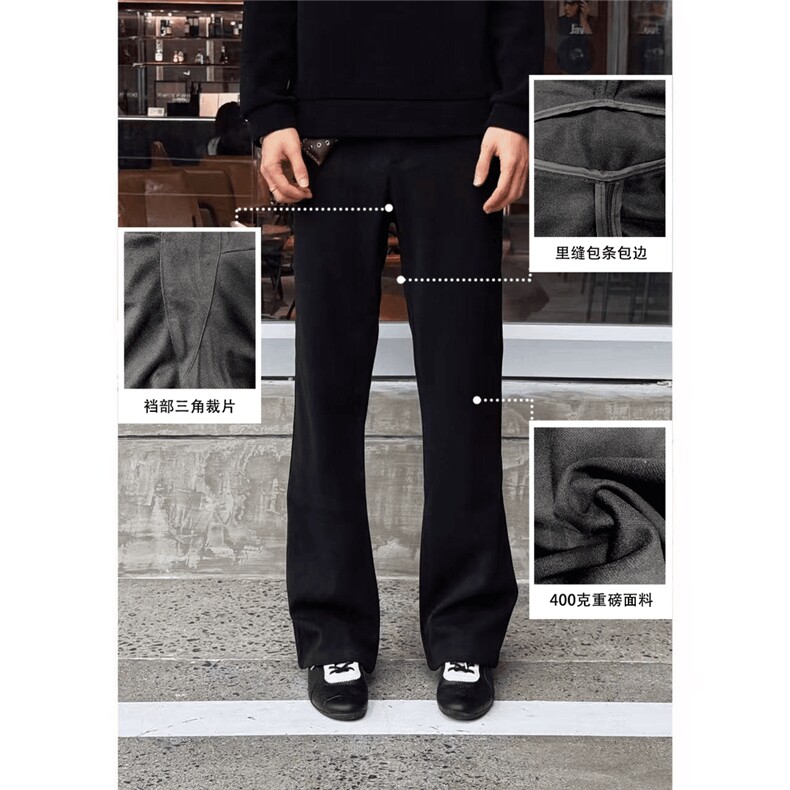 网图慎用同款做柳叶裆三本针休闲裤长裤A014-DY25530-特P45,男装休闲裤,电商A014