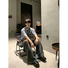 格子衬衫男长袖夏季薄款宽松寸衫港风休闲衬衣外套C5014，男装衬衫，星座1116A（原606A-3）