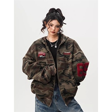 1506-1/W82871/P56迷彩开衫连帽卫衣外套男女情侣潮牌拉链上衣，女装短外套，星座1506-1