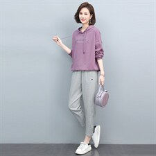 春季新款休闲舒适套装女宽松显瘦时尚两件套运动服，女装套装/套裙，悦见她