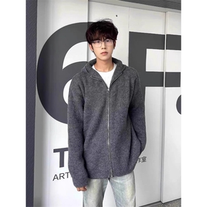 1506A/GL1080/P62冬季加厚针织开衫外套男设计拉链连帽毛衣慵懒1图片