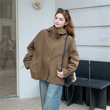 2026年春季连帽休闲宽松时尚百搭外套，女装短外套，文熹诺