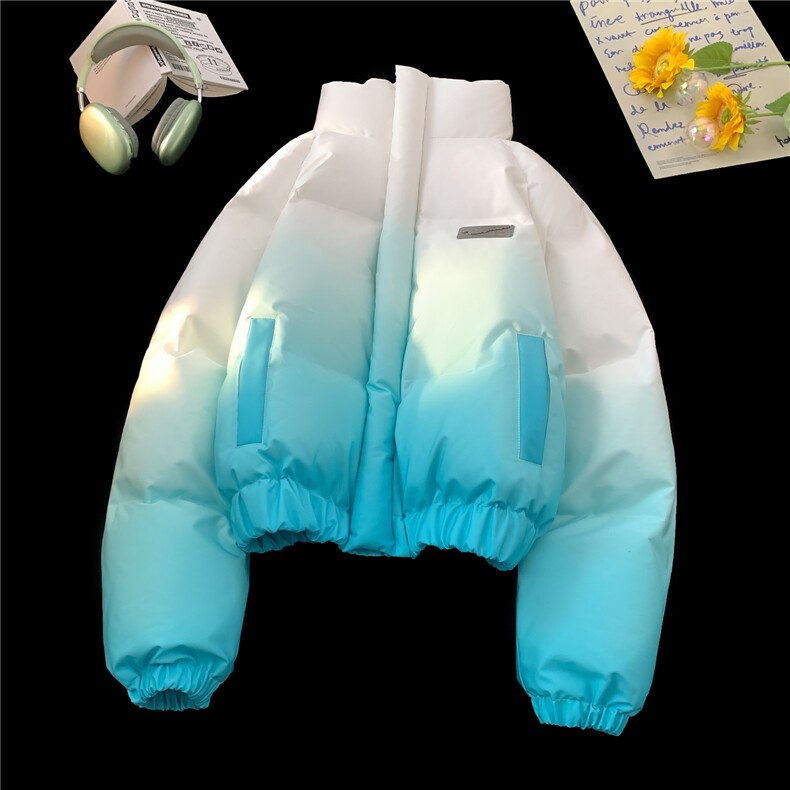 XZ-230-1MY702平铺宽松百搭轻奢扎染渐变休闲立领面包服P118控158，鞋类箱包手腕包，星座230-1