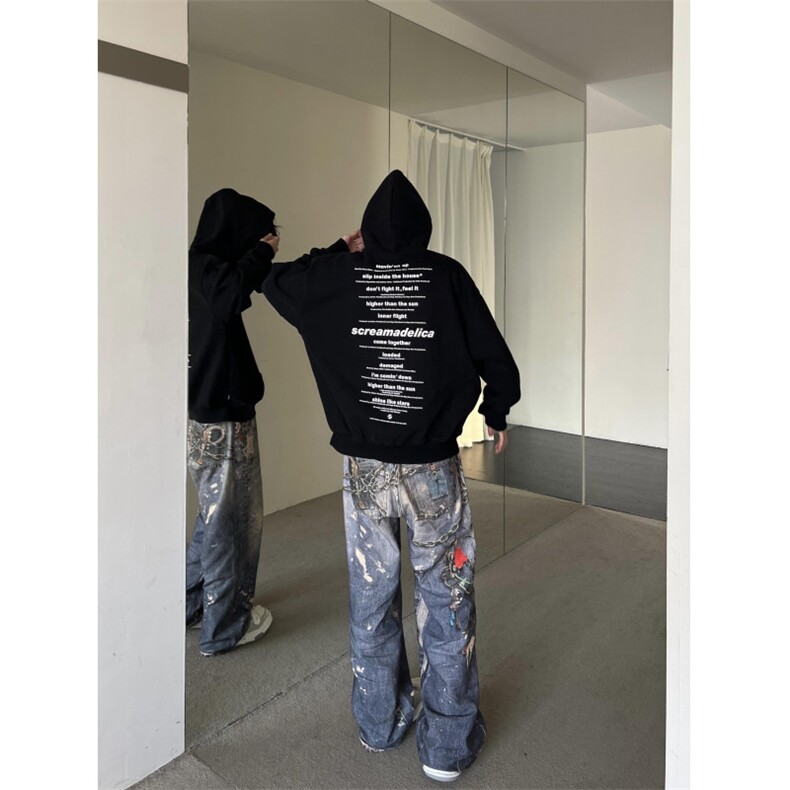 【有货】cleanfit蓝色链条牛仔裤美式复古高街裤子N0091LL-特P70,男装牛仔裤,星座1007（原301D）