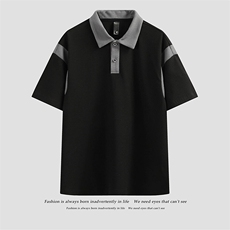 男士翻领POLO短袖大码港风情侣防晒五分裤休闲运动套装男S14P60，男装休闲套装，电商B226-2（原B217-2）
