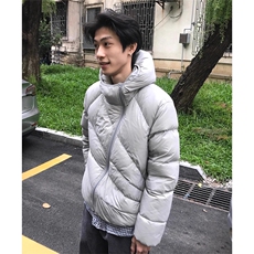 斜拉链排骨羽绒服宽松羽绒外套D328-YR969-P178，男装羽绒服，电商D328