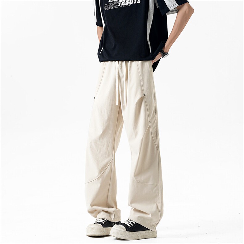 休闲裤男夏季新款港风宽松冰丝工装阔腿裤CK8202-P42,男装工装外套,星座214-3