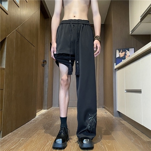 抖音品质新中式竹叶刺绣宽松百搭休闲裤B315-K24132-p45控58图片