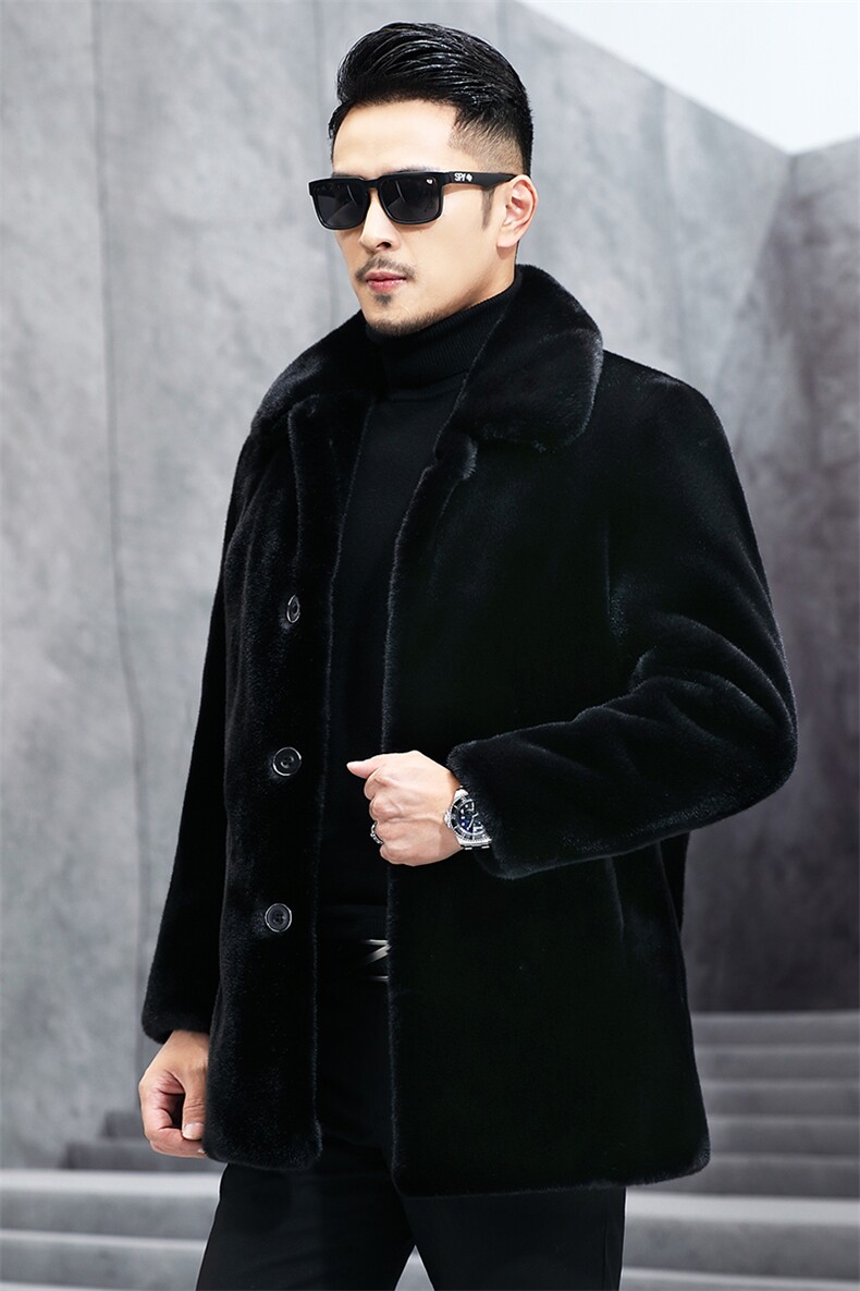 GBN8606冬季新款男士金貂绒外套短款翻领夹克仿貂绒男装P195,男装皮衣,电商B360