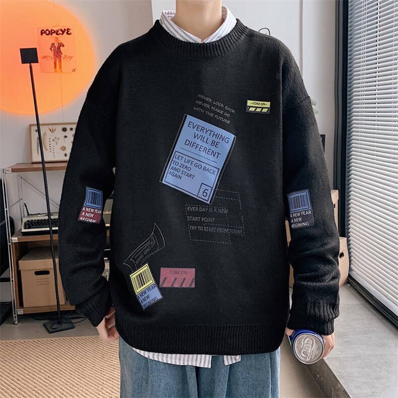 ！2023秋冬新款男士加厚圆领毛衣保暖针织衫毛线M803P50,男装针织衫/毛衣,电商B220