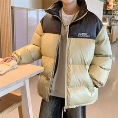 EQ337撞色面包服冬季加厚棉衣外套男港风字母印花棉服2024新款，男装棉衣，电商C306-1