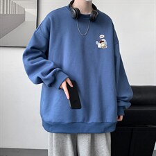 圆领卫衣男大码加厚加绒长袖t恤男S6239-P28加绒款-P33，男装卫衣，电商A040