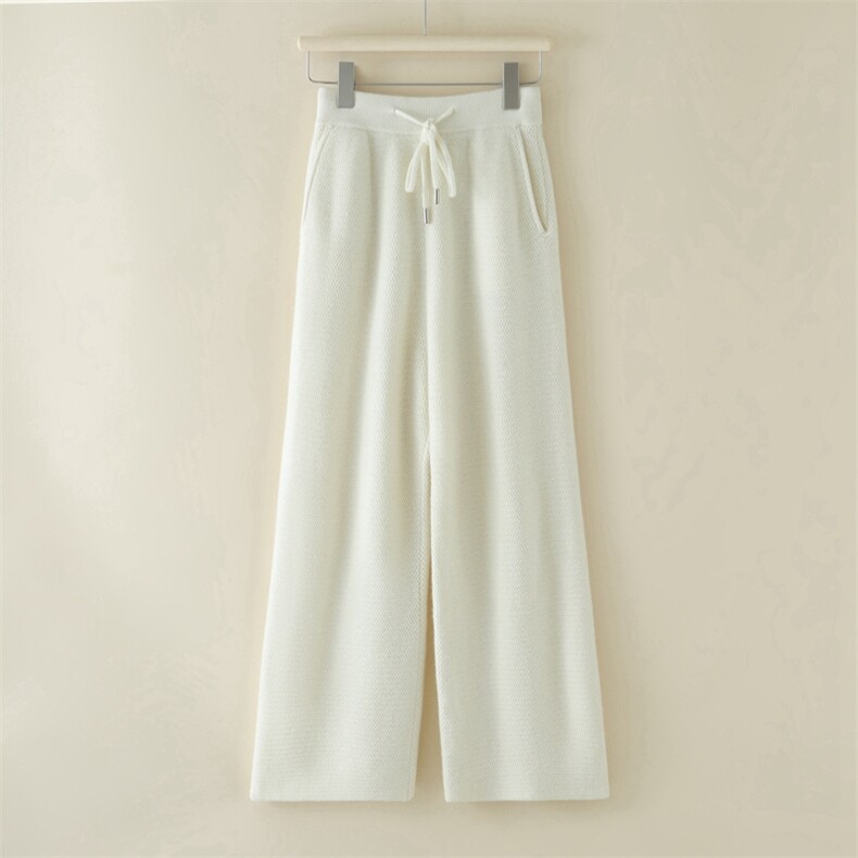 2024秋装新款12针水波纹宽松阔腿裤女，女装休闲裤，旭友羊绒