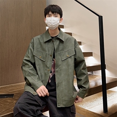 秋季男士休闲皮夹克潮机车皮衣外套青年翻领A266-PY009-特P50，男装夹克，电商A266