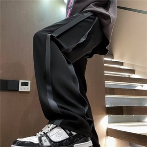 潮流休闲撞色直筒长裤ins高街美式阔腿裤运动 K7211-P36图片