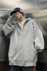 XZ213-JK20-P85控98港风大码纯色ins高街潮牌简约开衫连帽卫衣，男装卫衣，星座213