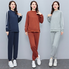 2023秋季新款时尚半高领加绒休闲套装，女装运动套装，凯瑟曼