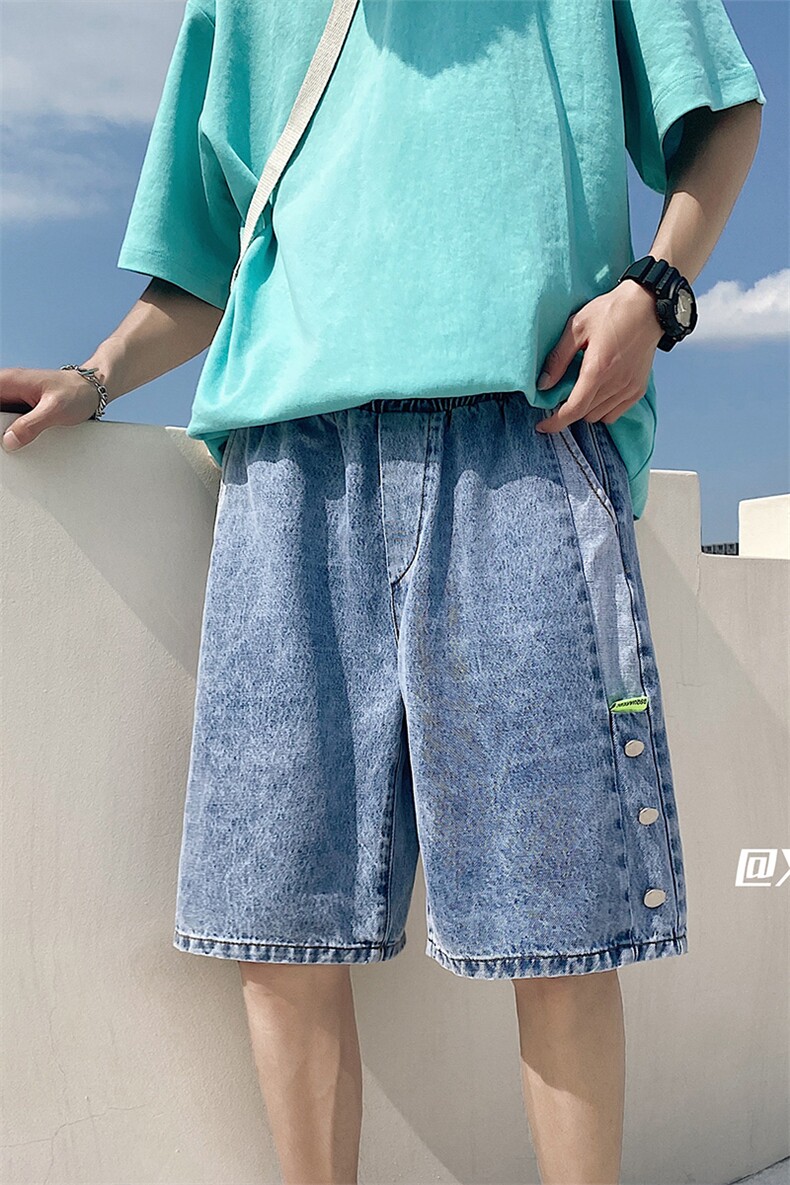 时尚夏季贴标排扣宽松大码牛仔短裤五分裤K3413B315P45控58,男装牛仔裤,电商B315