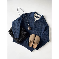 7色大货韩版假两件翻领套头针织衫宽松纯色休闲毛衣JL01P55，男装针织衫/毛衣，电商D256-1(原A064-1)