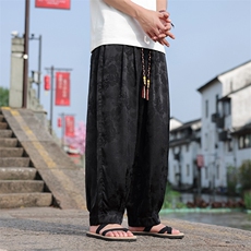 2025春夏风休闲时尚冰丝透气裤子男士阔腿直筒裤2411-P55，男装休闲裤，电商A008