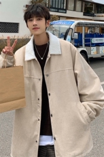 特批78无差价慵懒风oversize灯芯绒夹克男羊羔毛棉衣棉服外套M82，男装棉衣，电商A001-1