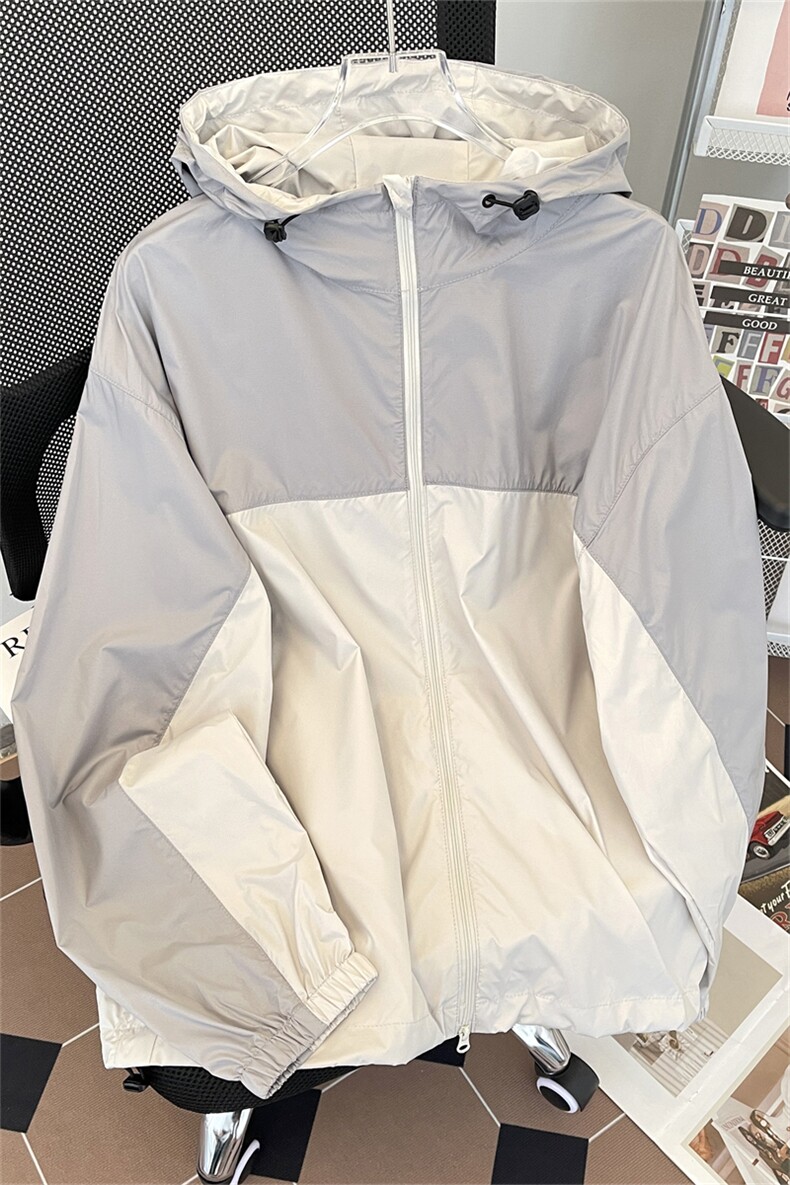 防晒衣女款夏季2024新款日系连帽三防UPF50轻薄紫色宽松短外套男,男装防晒衣,星座505-2（原电商A260-1)