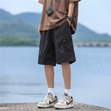 日系复古工装短裤男夏季防水中裤青少年百搭五分裤男户外休闲裤，男装牛仔裤，星座601-2