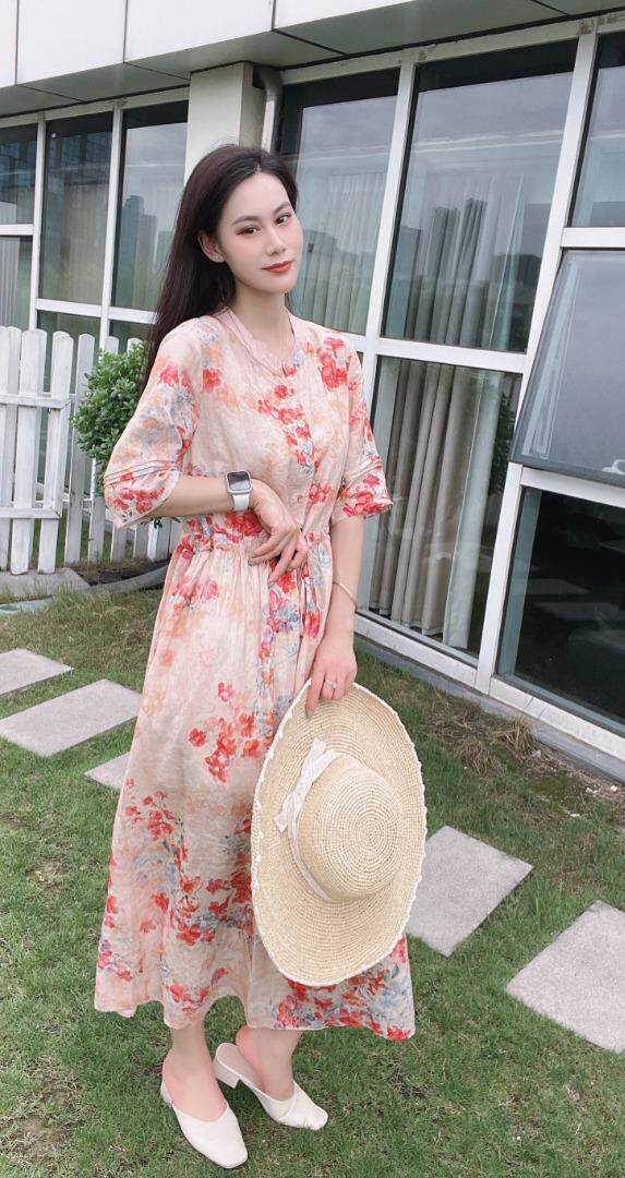 纯苎连衣裙 时尚风巜川哲》4028 风淑女风休闲风，女装连衣裙，川哲