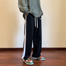 2026秋季新款美式刺绣拼色休闲裤地板景XZ604-KP83-P55控68，男装休闲裤，星座604