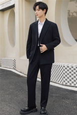假两件双领西装外套男春秋高级感礼服休闲西服套装8671-P175控318，男装西服套装，电商A355（原A415）