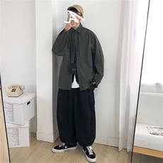 C232-P36纯色衬衫男长袖高级感潮牌防晒衬衣日系简约帅气，男装衬衫，电商B323A
