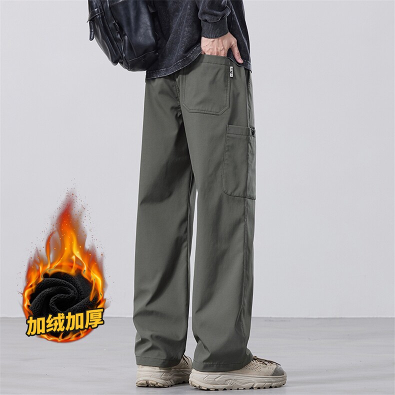 加厚工装裤男美式潮牌高街显瘦户外运动休闲裤Z9856-P45/加绒P55,男装工装外套,星座509