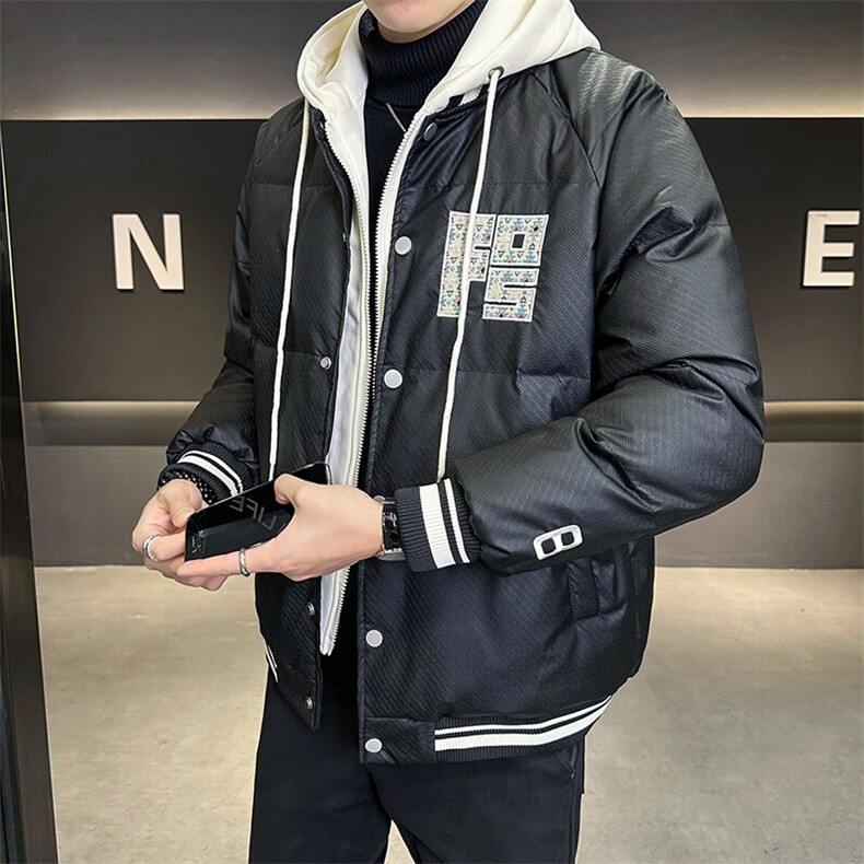 2025新款男士羽绒服冬季连帽假两件外套B240-YR8069-P215微阔版,男装羽绒服,电商B240