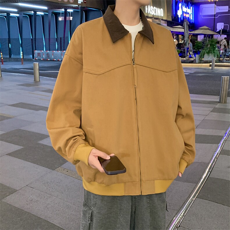 J182-P80秋季水洗纯棉复古翻领休闲夹克外套，适合二开,男装夹克,星座109