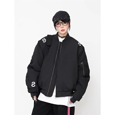 潮复古民族风拼接撞色棉衣百搭宽松飞行服棉袄外套，男装夹克，星座716-2