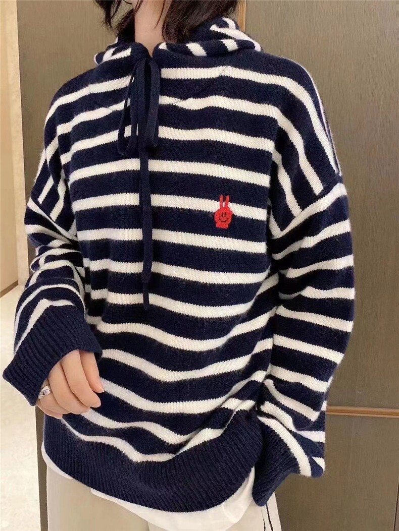 秋季新款舒适显瘦时尚百搭红兔子包芯纱帽衫,针织衫/毛衣,恒恩羊绒