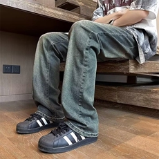 新款美式复古牛仔裤男女宽松潮牌高街直筒1008-1-G099-p42，男装牛仔裤，星座1008-1