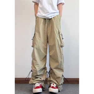 春夏薄款浅色宽松速干伞兵裤户外工装裤男女休闲裤 K987图片