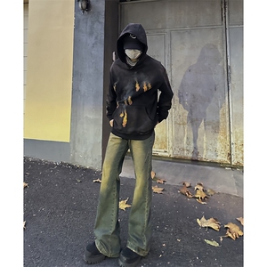 美式ins高街hiphop微喇重工艺水洗复古蓝牛仔裤货号K2322-1P60图片